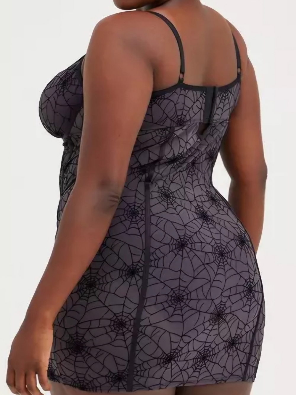 Torrid Underwire Chemise - Mesh Webs Black Style - Picture 3 of 11